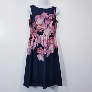 Adrianna Papell Floral Print Fit & Flare Dress